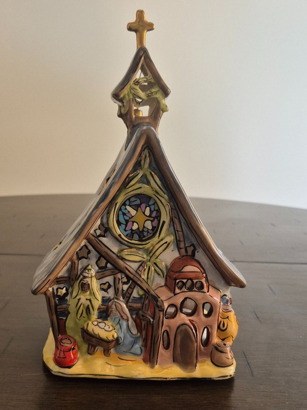 Blue Sky Clayworks Nativity Candle House Heather Goldminc 2009 EUC